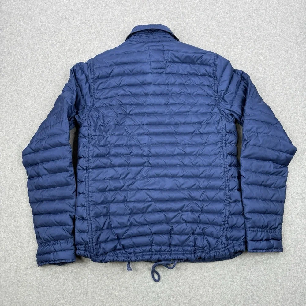 Relwen Jacket Mens Small Blue Puffer Goose‎ Down Quilted Snap Button Outdoors